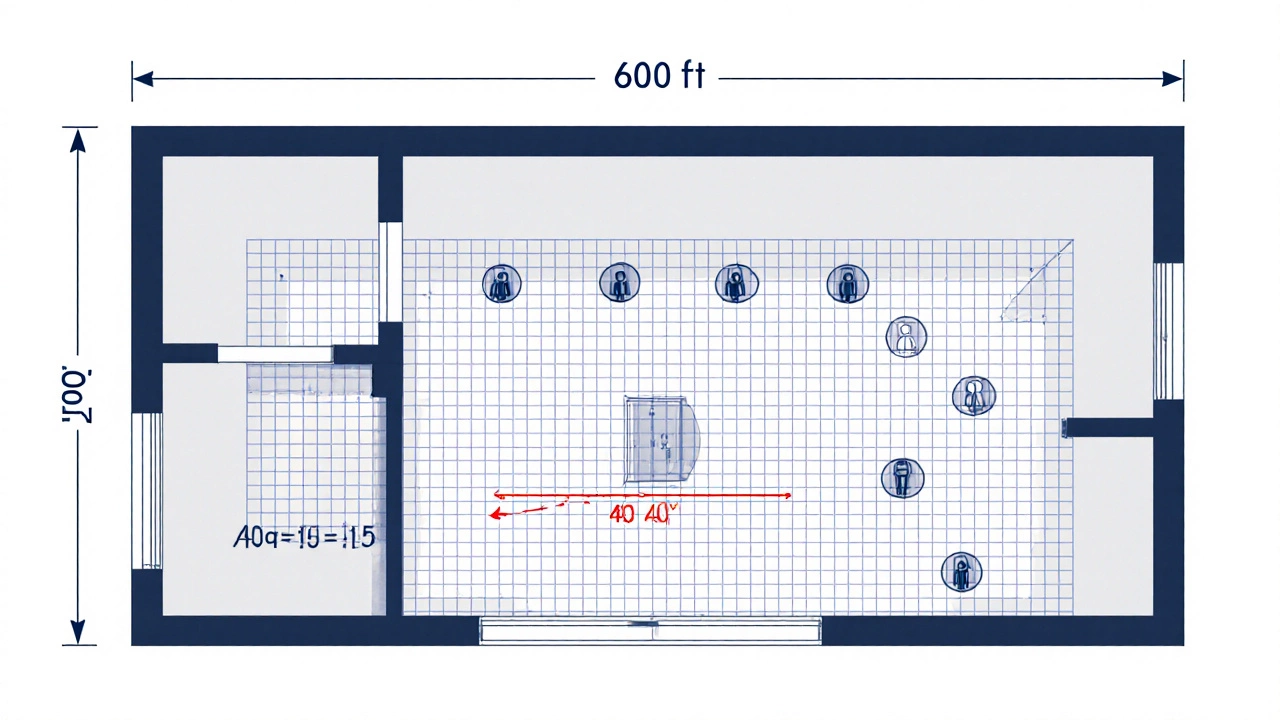 How many people can fit in a 600 sq ft room? Calculate the capacity for a 2BHK space