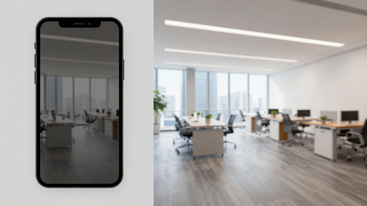 Comparison of dull static photo vs vibrant video real estate listing