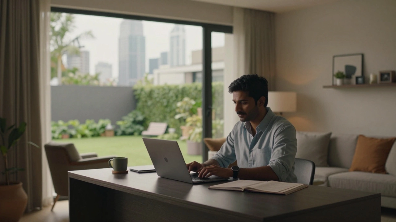 Home office setup with window view illustrating remote work lifestyle choices