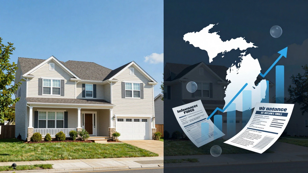 Suburban home next to floating financial documents representing hidden costs